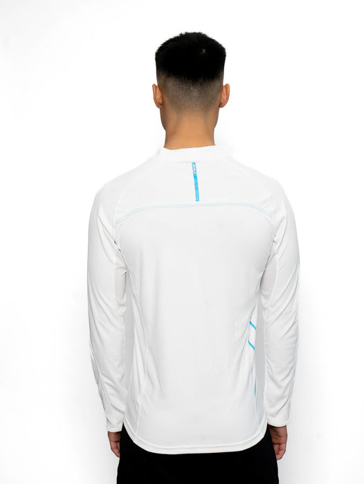 2XU Long Sleeve Fibretech T-Shirt White/Blue - Mens